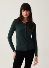 Ovs Solid Colour Cardigan With Round Neck